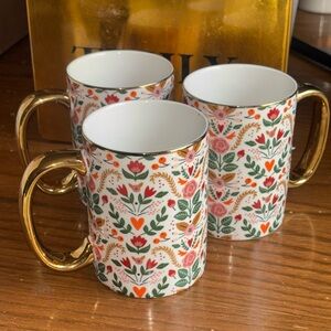 Grace Teaware Strawberry Fields Porcelain Mug Set of 3